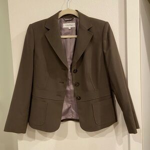 Calvin Klein Olive Green 3 button Blazer Size 4